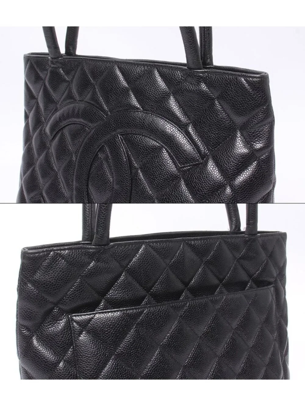 Chanel Tote Shoulder Bag Gold Reissue Caviar Leather